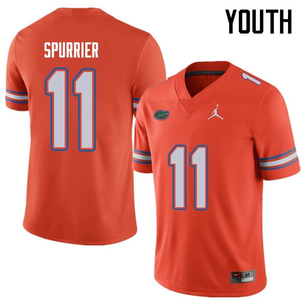 NCAA Florida Gators Steve Spurrier Youth #11 Jordan Brand Orange Stitched Authentic College Football Jersey WOG5264KJ